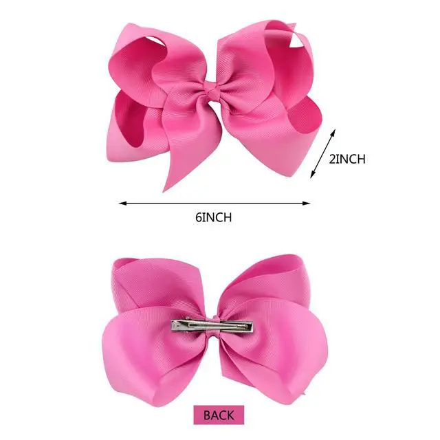 Alt view image 2 of 7 - 20PCS Big 6 Inch Hair Bows for Girls Grosgrain Ribbon Toddler Hair Accessories with Alligator Clips for Toddlers Baby Girls Kids Teens