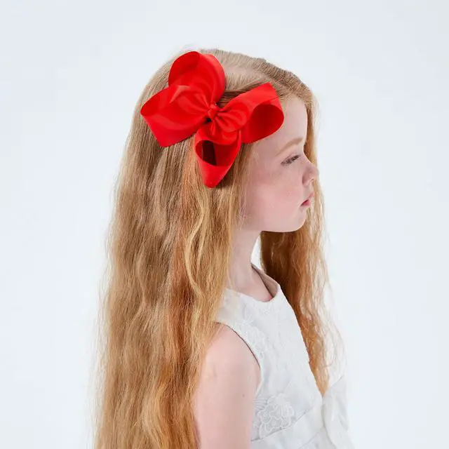 Alt view image 4 of 7 - 20PCS Big 6 Inch Hair Bows for Girls Grosgrain Ribbon Toddler Hair Accessories with Alligator Clips for Toddlers Baby Girls Kids Teens