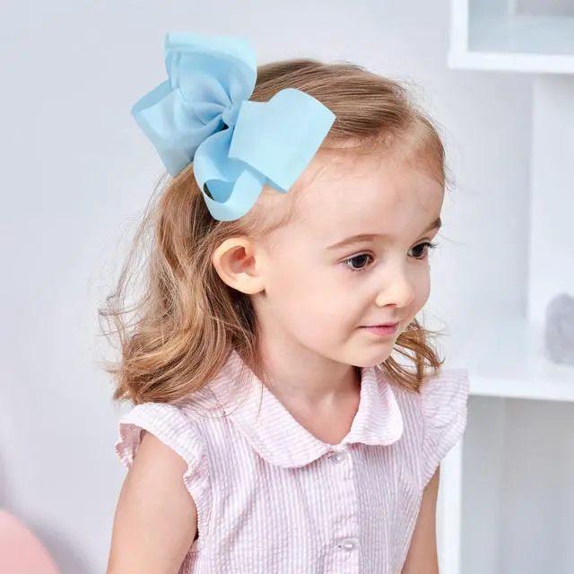 Alt view image 6 of 7 - 20PCS Big 6 Inch Hair Bows for Girls Grosgrain Ribbon Toddler Hair Accessories with Alligator Clips for Toddlers Baby Girls Kids Teens