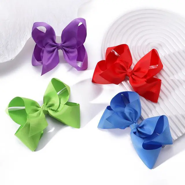 Alt view image 7 of 7 - 20PCS Big 6 Inch Hair Bows for Girls Grosgrain Ribbon Toddler Hair Accessories with Alligator Clips for Toddlers Baby Girls Kids Teens