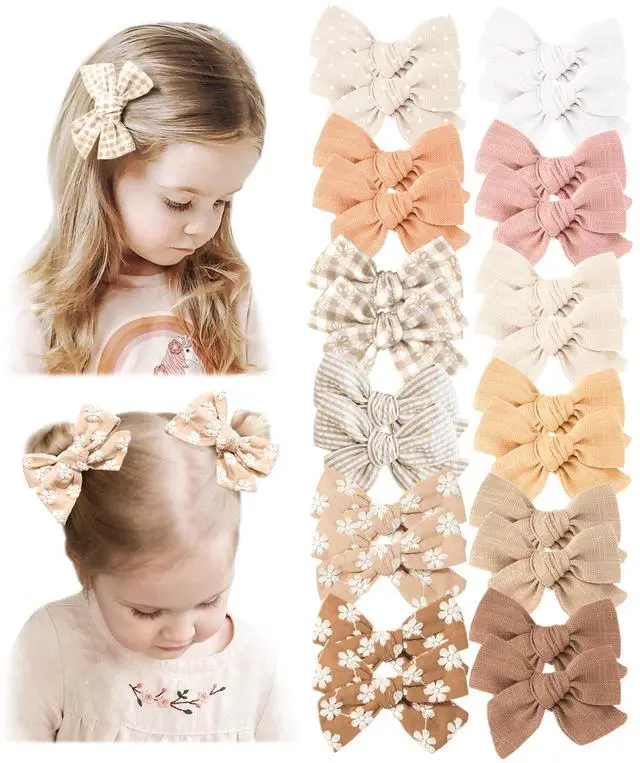 Main image of 24 Pack Baby Hair Bows for Girls, Toddler Hair Clips in Paris