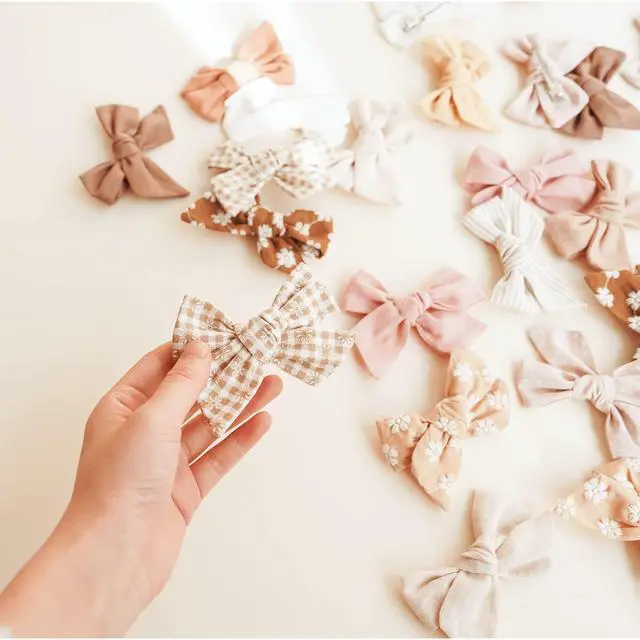 Alt view image 4 of 7 - 24 Pack Baby Hair Bows for Girls, Toddler Hair Clips in Paris