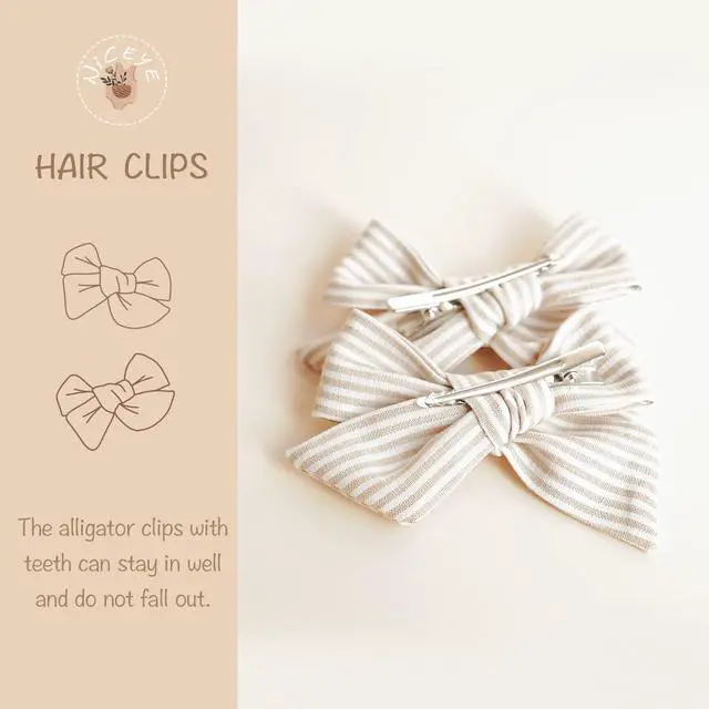 Alt view image 5 of 7 - 24 Pack Baby Hair Bows for Girls, Toddler Hair Clips in Paris