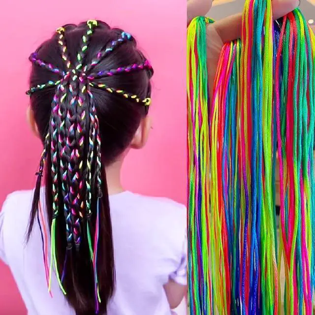 Main image of 30Pcs MultiColorful Hair Wrap String For Braids, Multi Rainbow Braiding Hair Tie, Hair Accessories for Women Girls, Gradient Color Hair Rope Band, Hair Styling Accessories