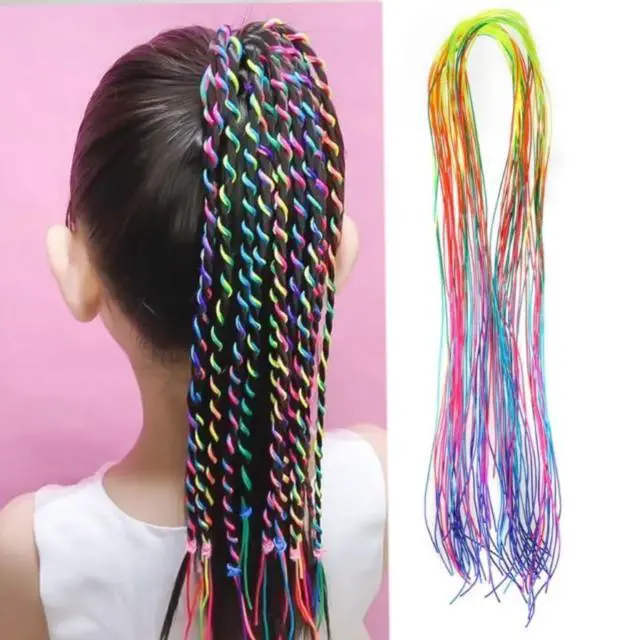 Alt view image 3 of 7 - 30Pcs MultiColorful Hair Wrap String For Braids, Multi Rainbow Braiding Hair Tie, Hair Accessories for Women Girls, Gradient Color Hair Rope Band, Hair Styling Accessories