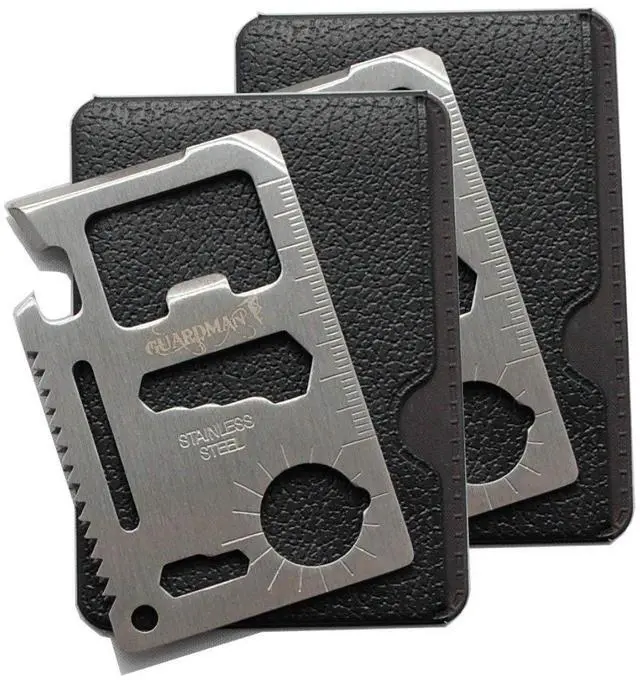 Main image of Fathers Day Gift 2-Pack 11-in-1 Credit Card Multitool Multitool Wallet Survival Tactical Tool with Knife, Bottle Opener & More Dad Gift for Men