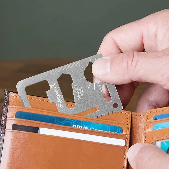 Alt view image 6 of 7 - Fathers Day Gift 2-Pack 11-in-1 Credit Card Multitool Multitool Wallet Survival Tactical Tool with Knife, Bottle Opener & More Dad Gift for Men