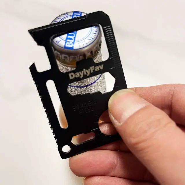 Alt view image 2 of 6 - Multitool Card 11 in 1 Credit Card Multi-Tool (Bottle Opener, Can Opener, Screwdrivers, Ruler & More) Black