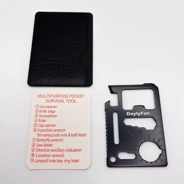 Alt view image 4 of 6 - Multitool Card 11 in 1 Credit Card Multi-Tool (Bottle Opener, Can Opener, Screwdrivers, Ruler & More) Black