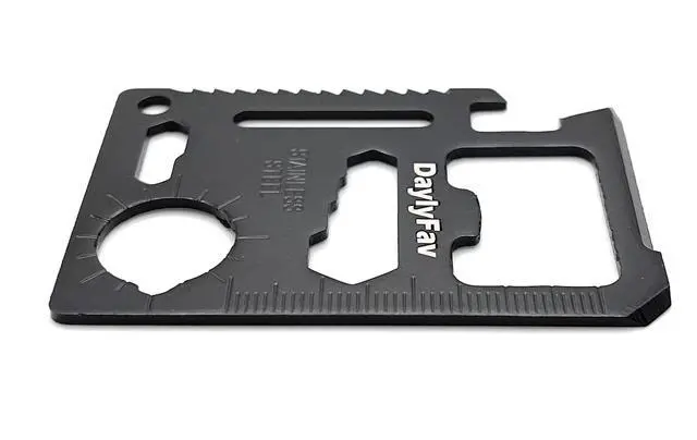 Alt view image 5 of 6 - Multitool Card 11 in 1 Credit Card Multi-Tool (Bottle Opener, Can Opener, Screwdrivers, Ruler & More) Black