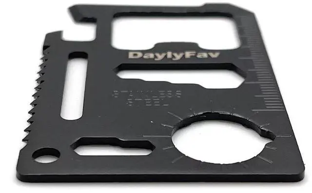 Alt view image 6 of 6 - Multitool Card 11 in 1 Credit Card Multi-Tool (Bottle Opener, Can Opener, Screwdrivers, Ruler & More) Black