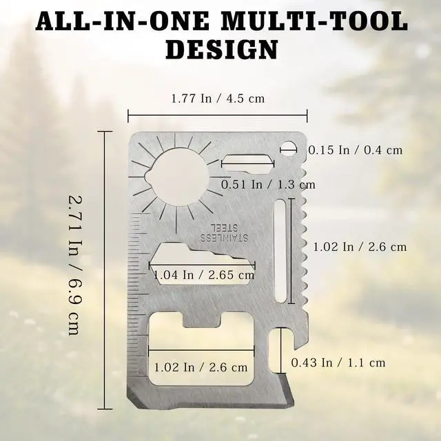 Alt view image 2 of 7 - 3-pices 11-in-1 Stainless Steel Survival Credit Card Multitool Slim Tactical Wallet Tool with Bottle Opener, Knife, Screwdriver & Wrenches for Everyday Carry