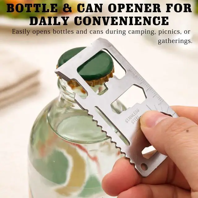Alt view image 4 of 7 - 3-pices 11-in-1 Stainless Steel Survival Credit Card Multitool Slim Tactical Wallet Tool with Bottle Opener, Knife, Screwdriver & Wrenches for Everyday Carry