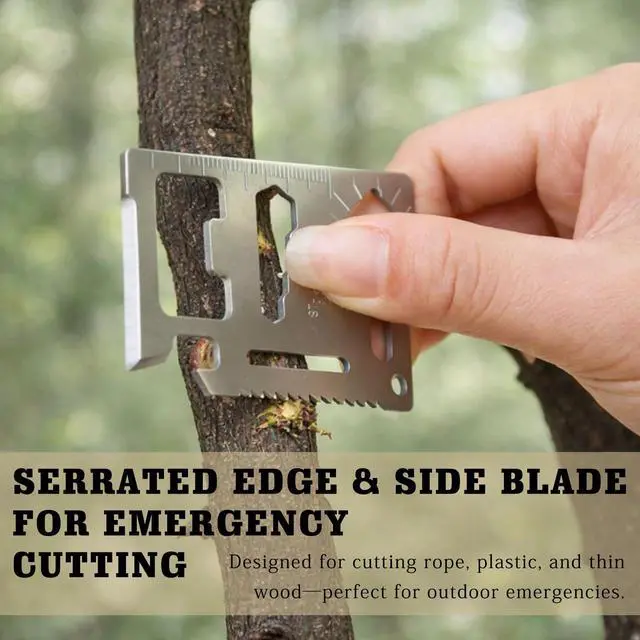 Alt view image 6 of 7 - 3-pices 11-in-1 Stainless Steel Survival Credit Card Multitool Slim Tactical Wallet Tool with Bottle Opener, Knife, Screwdriver & Wrenches for Everyday Carry