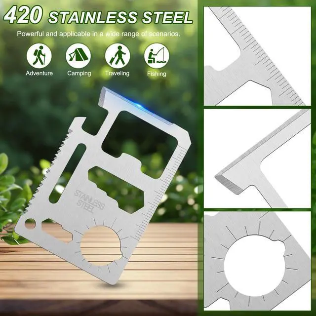 Alt view image 2 of 6 - Survival Credit Card Multitool, 11 in 1 Beer Opener Survival Card Tool