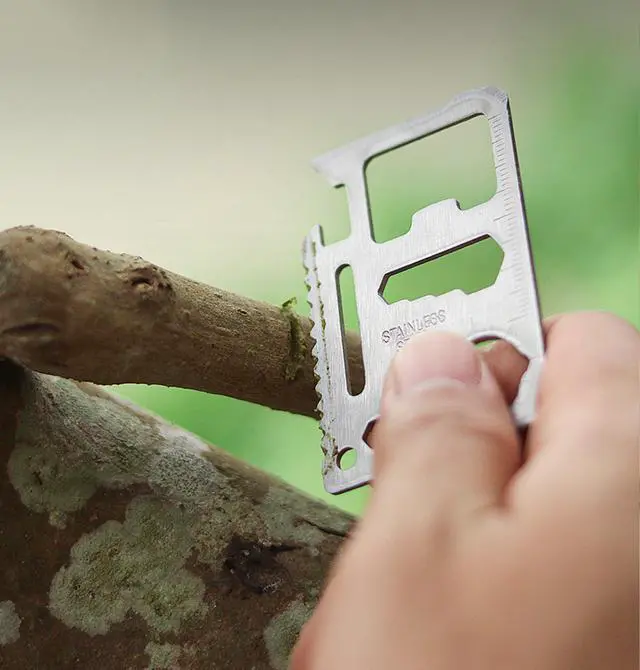 Alt view image 5 of 6 - Survival Credit Card Multitool, 11 in 1 Beer Opener Survival Card Tool