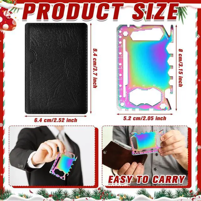 Alt view image 3 of 6 - 12 Pcs Credit Card Wallet Multitool,Colorful,Classic Style