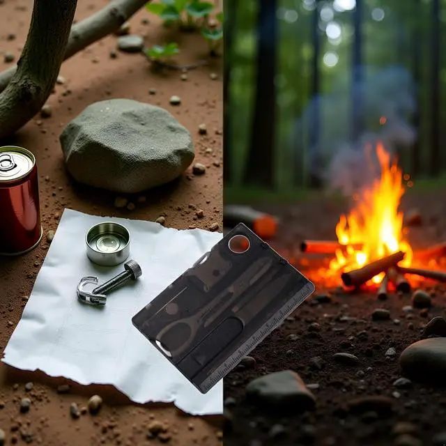 Alt view image 4 of 5 - 12-in-1 Credit Card Multi Tool, Black, Pocket Survival EDC Gear, for Men Unique, Tactical Survival Gear for Camping And Hiking