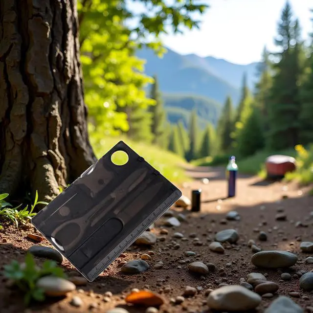 Alt view image 3 of 5 - 12-in-1 Credit Card Multi Tool, Black, Pocket Survival EDC Gear, for Men Unique, Tactical Survival Gear for Camping And Hiking
