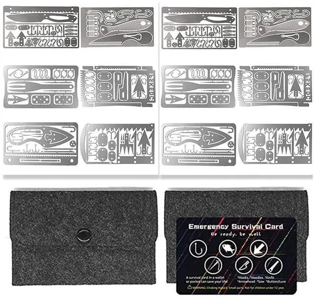 Main image of 12 Pcs Survival Multitool Card Emergency Camping Tool EDC Kit in Your Wallet Outdoor Hunting Fishing Hiking Gear
