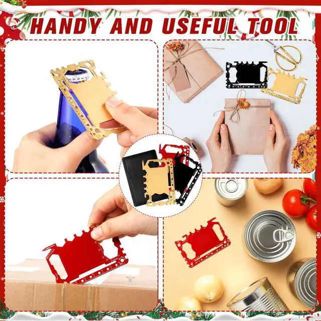 Alt view image 4 of 6 - 12 Pcs Credit Card Wallet Multitool,Black, Red, Gold,Classic Style