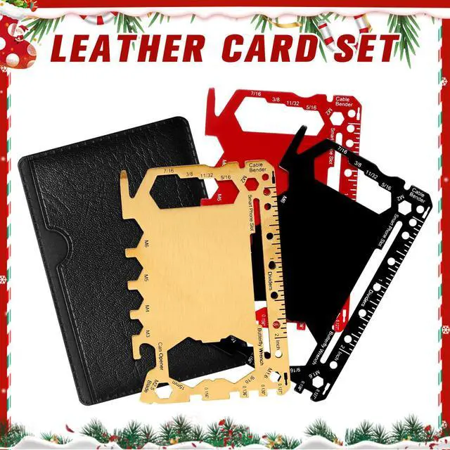 Alt view image 6 of 6 - 12 Pcs Credit Card Wallet Multitool,Black, Red, Gold,Classic Style