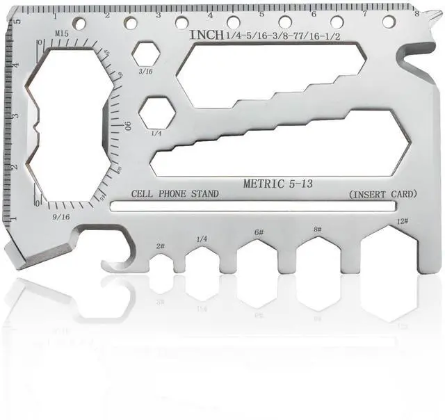 Main image of 40-in-1 Credit Card Multitool TSA Compliant EDC Tool Card, Slim Pocket Survival Wallet Tool(Silver, Single)