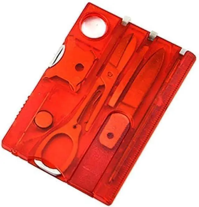 Alt view image 3 of 7 - Black Outdoor Survival Bottle Opener Card Multi Tool Outdoor Barbecue Knife Camping Tool Hiking LED Light Magnifier EDC Tool Gear Multitools Hand Tools Accessories