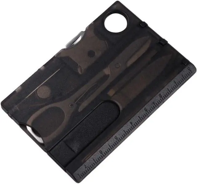Alt view image 3 of 5 - Black 12 in 1 Pocket Credit Card Outdoor Survival Multi Card Multi Tool EDC Tool Gear Multitools and Accessories Hand Tools, Multitools and Accessories