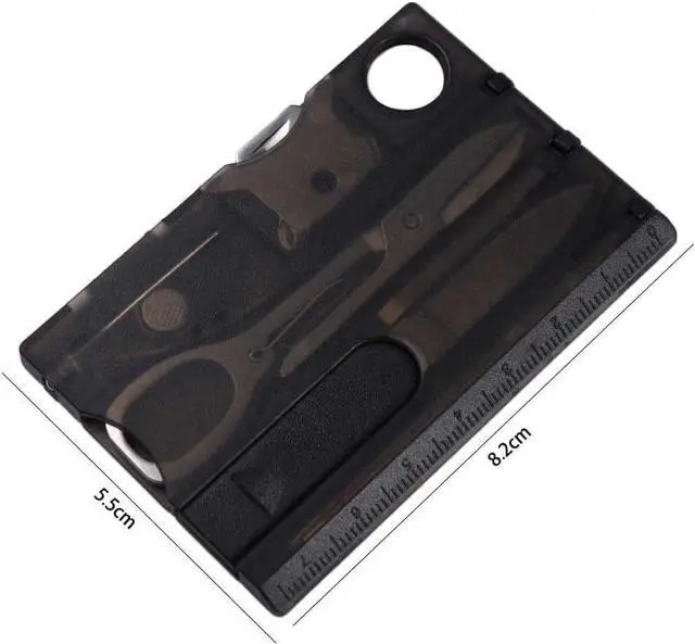 Alt view image 2 of 5 - Black 12 in 1 Pocket Credit Card Outdoor Survival Multi Card Multi Tool EDC Tool Gear Multitools and Accessories Hand Tools, Multitools and Accessories
