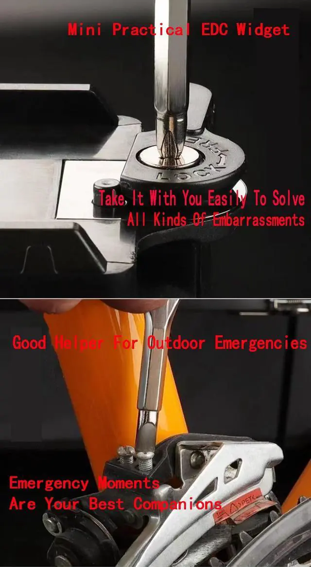 Alt view image 3 of 7 - 2Pcs Multitool Screwdriver Set, Portable Mini Screwdriver- Outdoor Bottle Opener Protractor Ruler