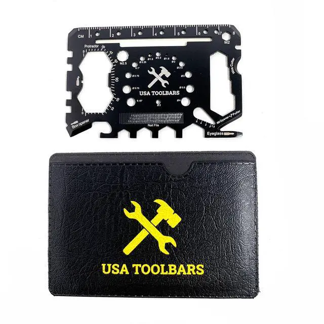 Main image of Wallet Multitool Card 46 in 1 Innovative Gift Stainless Steel Business Credit Card Black Multi-Tool (Screwdrivers, Can Opener, Butterfly Wrench, Phone Stand & More)