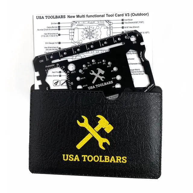 Alt view image 4 of 7 - Wallet Multitool Card 46 in 1 Innovative Gift Stainless Steel Business Credit Card Black Multi-Tool (Screwdrivers, Can Opener, Butterfly Wrench, Phone Stand & More)