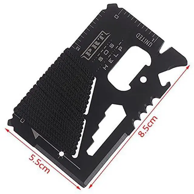Alt view image 3 of 7 - 14 in 1 Beer Opener Survival Card Tool,Credit Card Sized Wallet Multitools Gift for Men & Gadgets Tactical Survival Tools (5 PCS)