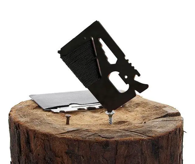 Alt view image 7 of 7 - 14 in 1 Beer Opener Survival Card Tool,Credit Card Sized Wallet Multitools Gift for Men & Gadgets Tactical Survival Tools (5 PCS)