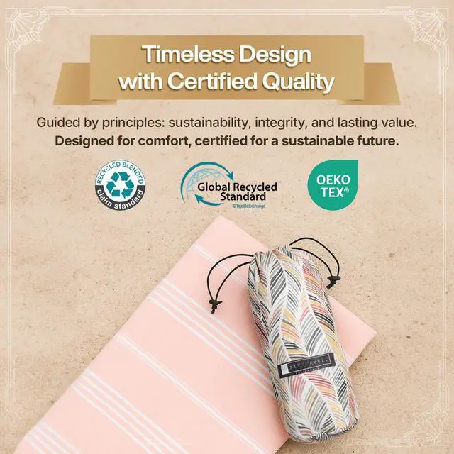 Alt view image 2 of 7 - Turkish Beach Towel with Travel Bag 39 x 71 Quick Dry Sand Free Lightweight Large Oversized Towels Light