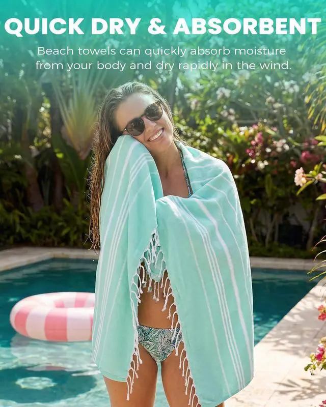 Alt view image 2 of 7 - Turkish Beach Towels Vacation Essentials Quick Dry Sand Free Oversized Bath Pool Swim Towel Extra Large XL Blanket Adult Travel Cruise Accessories Must Haves Clearance Stuff Necessities
