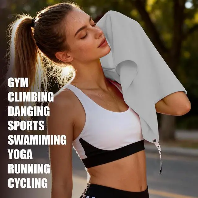 Alt view image 7 of 7 - Microfiber Gym Towels 5 Pack - Quick Dry & Highly Absorbent, Odor-Free, Soft & Compact Sweat Towel for Workout, Yoga, Running, Tennis, Camping, Men & Women