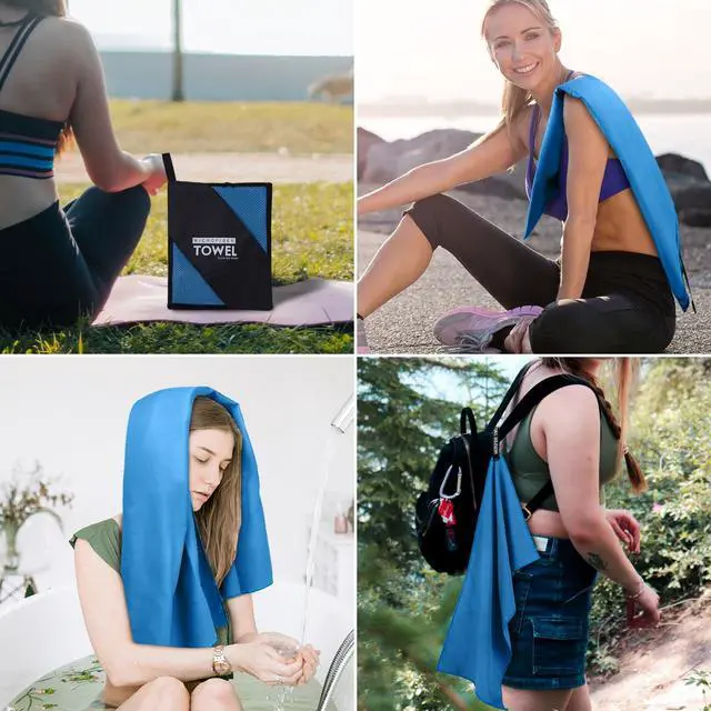 Alt view image 5 of 6 - Microfiber Travel Towel, Quick Dry Camping & Gym Towel. Compact | Super Absorbent,Fast Drying,Lightweight,Soft,Suitable for Camping,Backpack,Gym,Swim, Yoga,Hiking