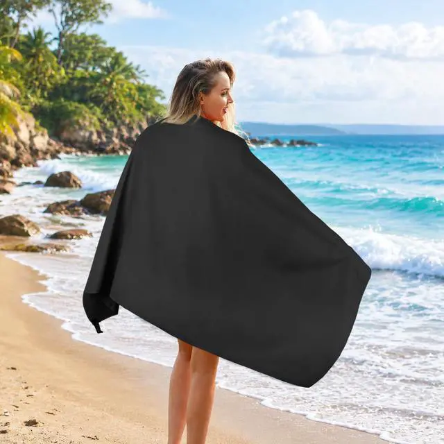 Alt view image 5 of 7 - Quick Dry Towels 3 Pack, Ultra Soft Lightweight Microfiber Towel Fast Drying Travel Towels with Bag, Highly Absorbent Compact for Camping, Beach, Yoga, Swimming Gym Black