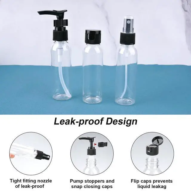Alt view image 3 of 6 - 13-Piece 2 oz TSA Approved Travel Bottles for Toiletries Kit