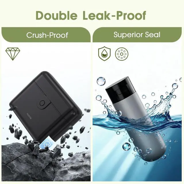 Alt view image 3 of 7 - Travel Bottles TSA 4x2oz With Case Leak-Proof Black | Durable ABS hard case, press-to-unlock, 4 individual compartments, wide-mouth bottles for easy fill, leak-proof seals