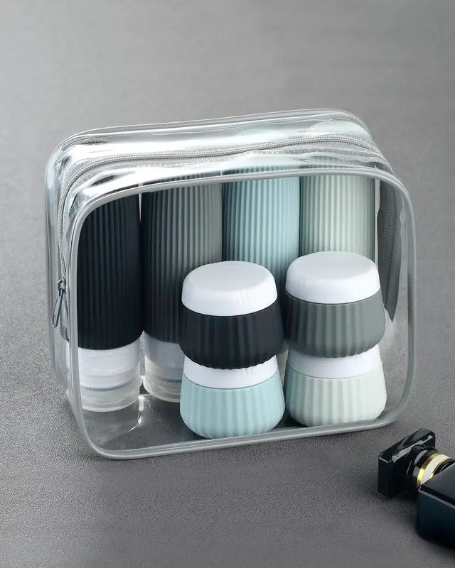 Alt view image 5 of 6 - Travel Bottles - 8 Pack, TSA Approved Travel Size Toiletries, Leak Proof Silicone Squeezable Containers in Clear Bag