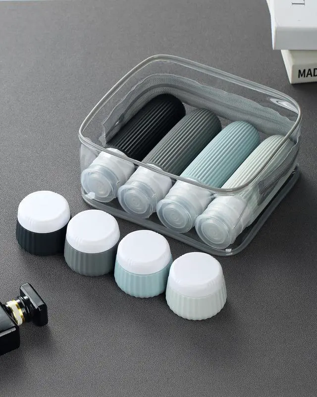 Alt view image 6 of 6 - Travel Bottles - 8 Pack, TSA Approved Travel Size Toiletries, Leak Proof Silicone Squeezable Containers in Clear Bag