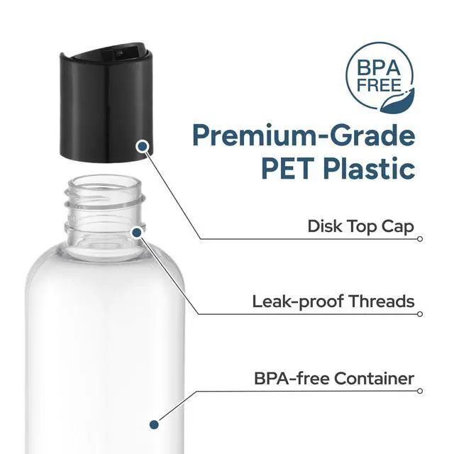 Alt view image 3 of 7 - Travel Bottles for Toiletries, 3.4 oz Travel Size Containers, 5pcs, Clear