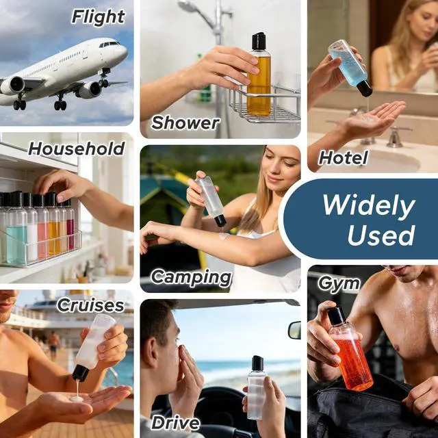 Alt view image 6 of 7 - Travel Bottles for Toiletries, 3.4 oz Travel Size Containers, 5pcs, Clear