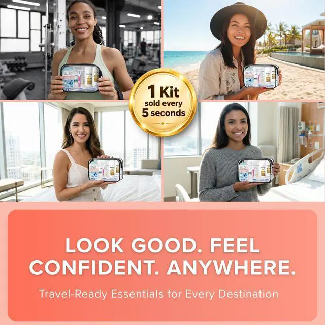 Alt view image 5 of 7 - 15-Piece Womens Travel Toiletry Kit With Premium Brand-Name Toiletries