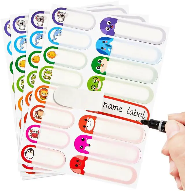 Main image of Name Tag Stickers 480 Packs Daycare Labels Assorted Size & Colors | Self-Laminating, Waterproof, Write-on, Baby Bottle Lable