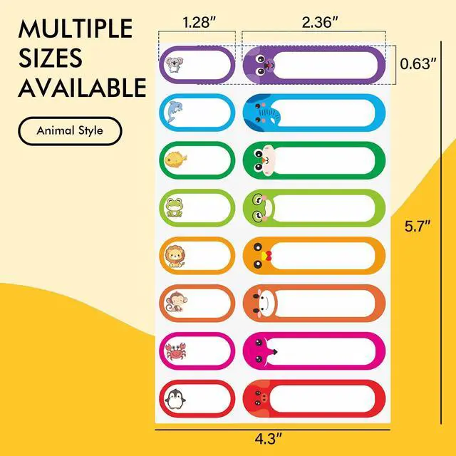 Alt view image 3 of 6 - Name Tag Stickers 480 Packs Daycare Labels Assorted Size & Colors | Self-Laminating, Waterproof, Write-on, Baby Bottle Lable