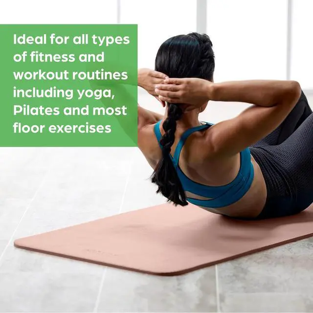 Alt view image 7 of 7 - Essentials Thick Yoga Mat Fitness & Exercise Mat with Easy-Cinch Carrier Strap, black, 72"L X 24"W X 2/5 Inch Thick, 10mm